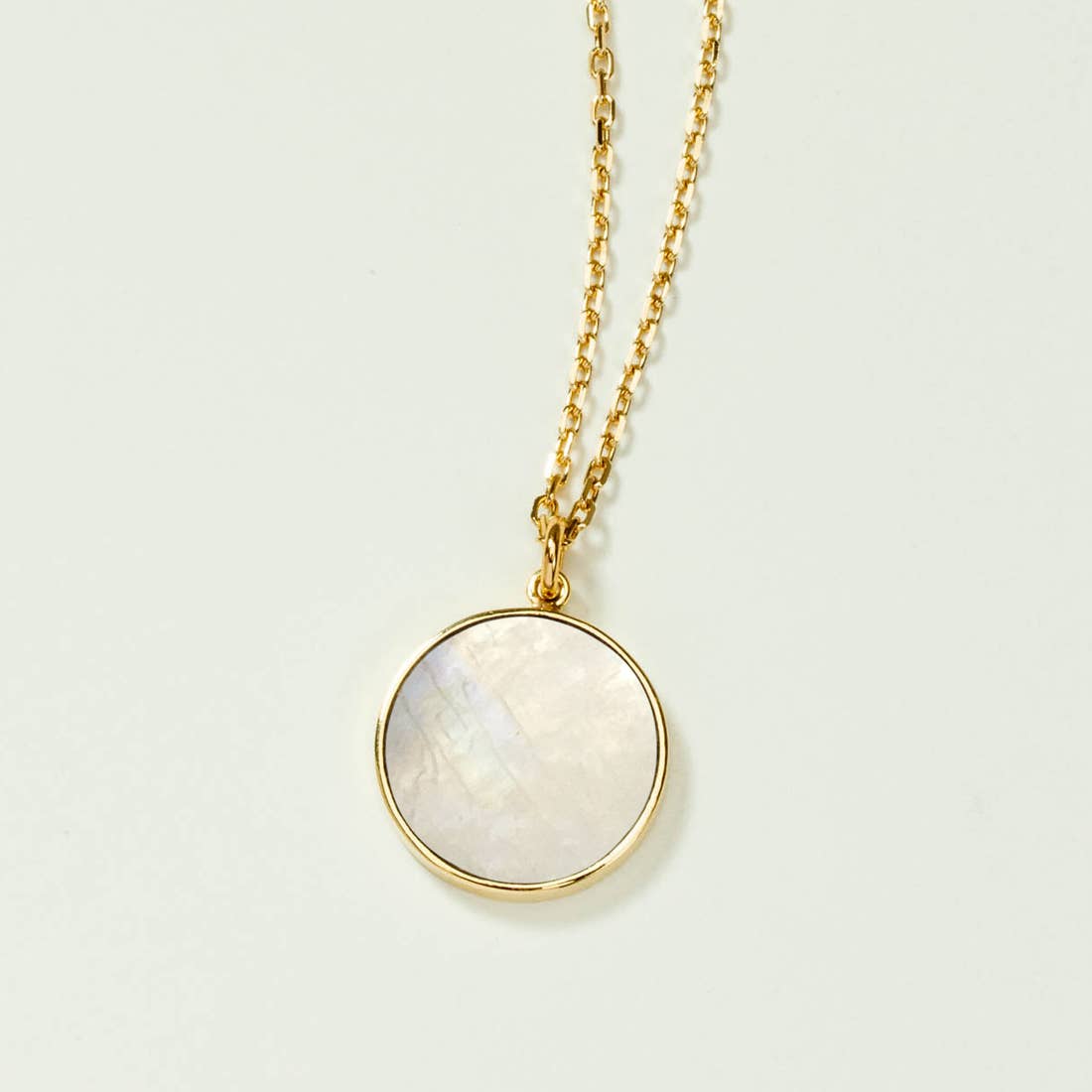 Luna Norte - Afterglow Mini Long Medallion Necklace- Moonstone