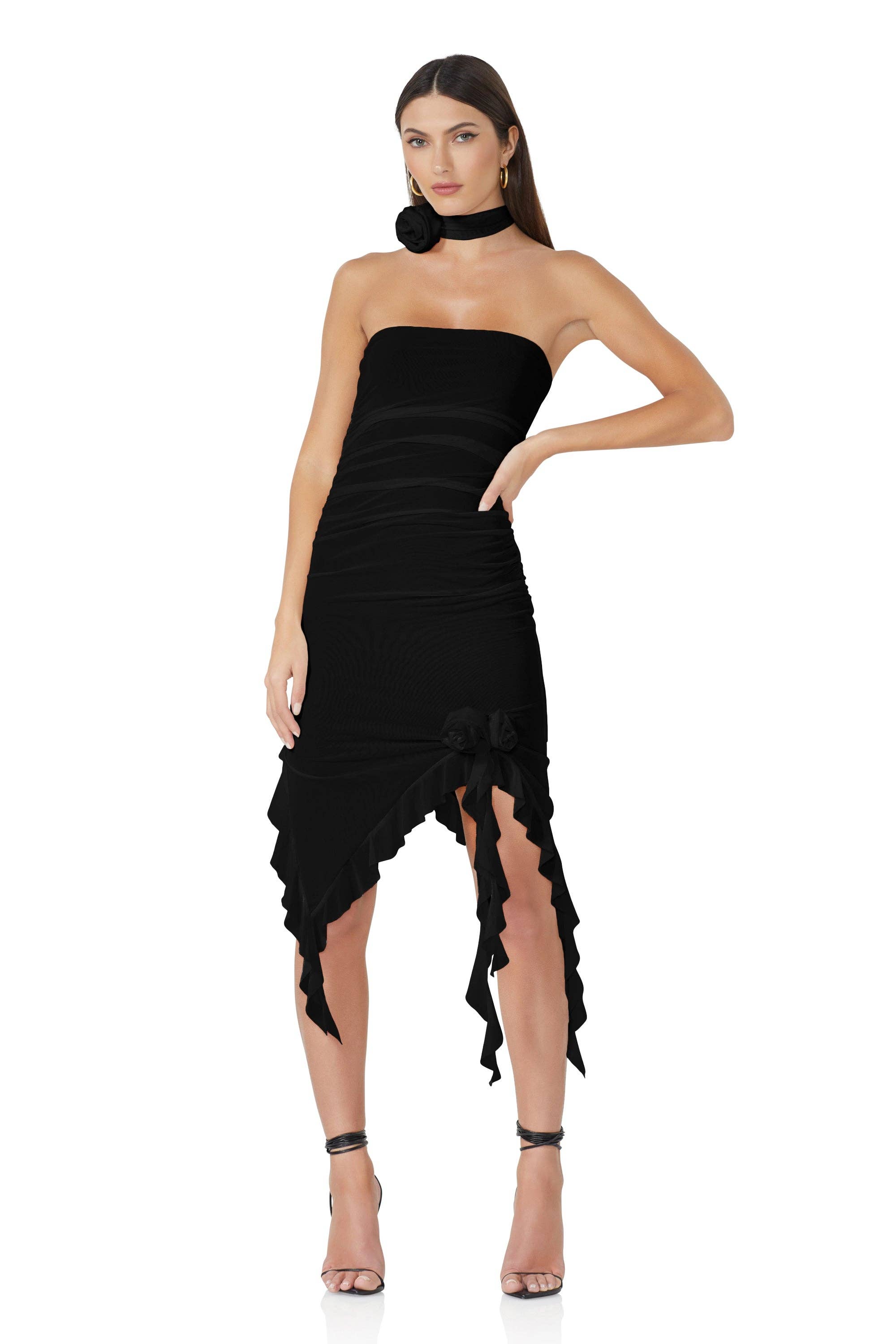 AFRM - Shonda Ruffle Mini Dress - Noir