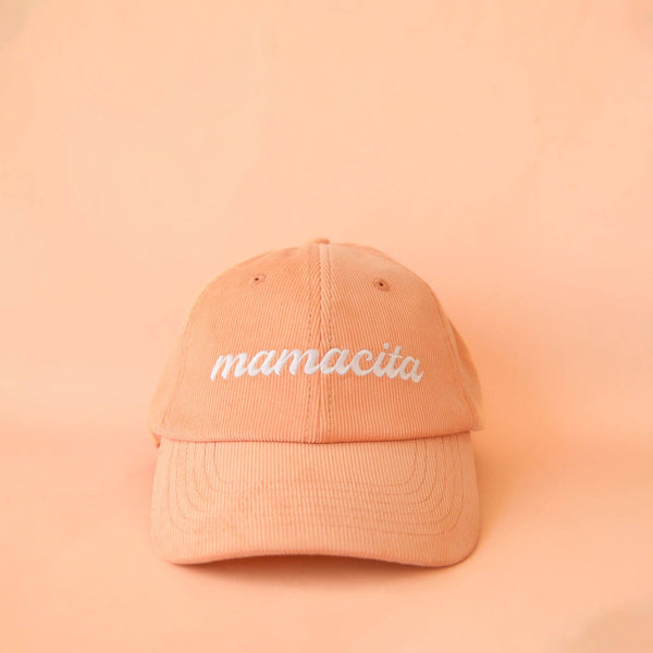 Sunshine Studios - Mamacita Baseball Hat | Peach (Corduroy Dad Cap)