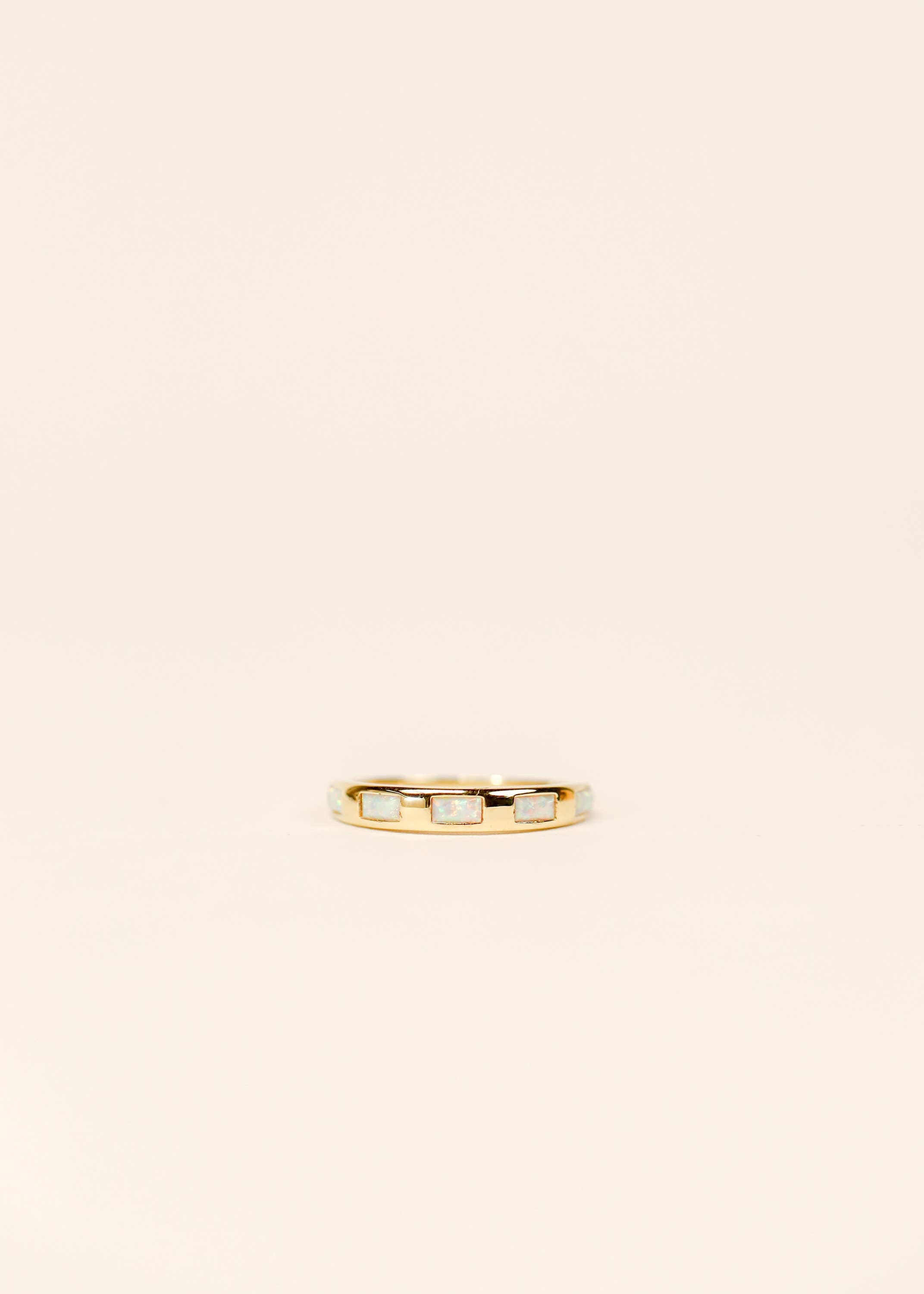 JaxKelly - Ring -  White Opal Inset Baguette
