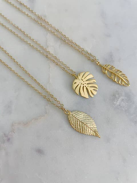 Laalee Jewelry - Gold Leaf Necklace, Leaf Jewelry, Monstera Leaf, Layering