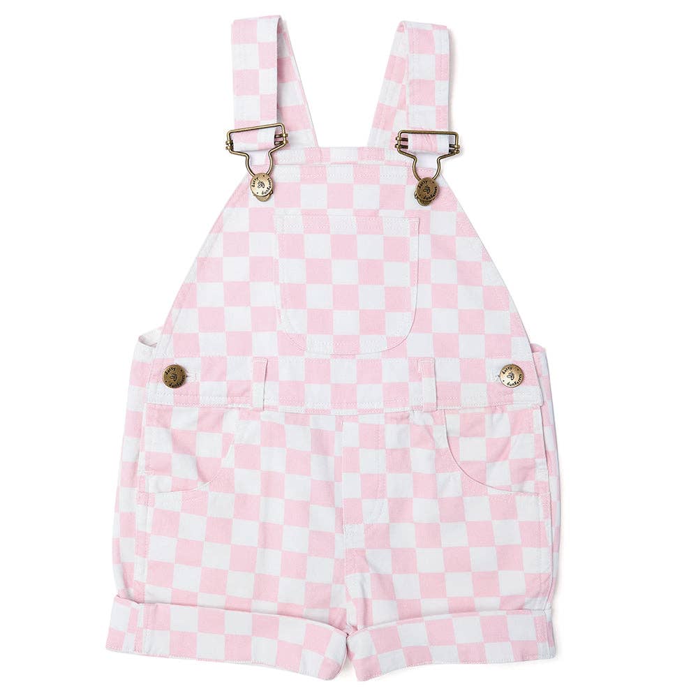 Dotty Dungarees - Checkerboard Shorts - Pink