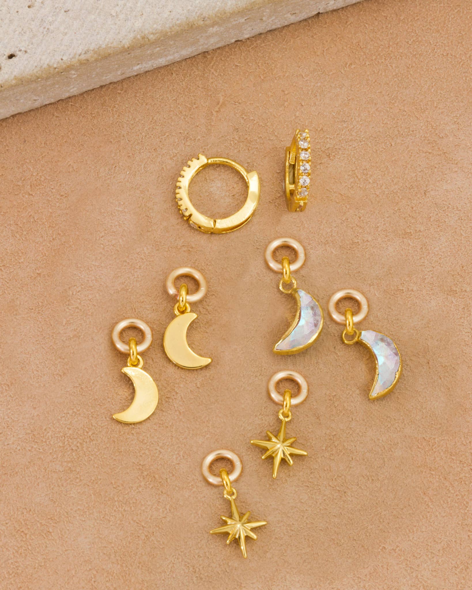 Luna Norte - Kiss The Sky Charm Earring Set Moonstone