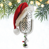 Christmas Themed Microphone Glass Ornament