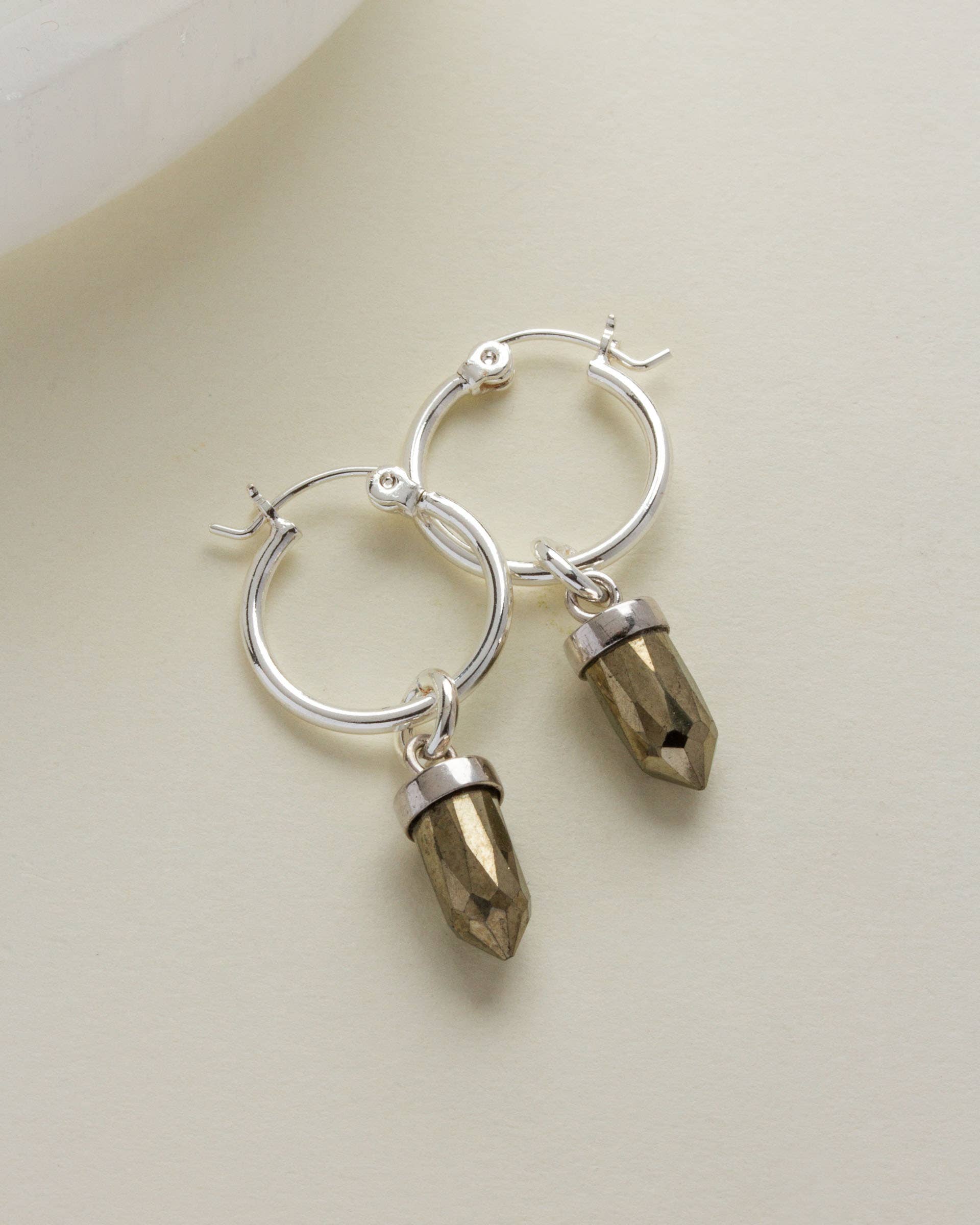 Luna Norte - On Point Mini Hoop Earrings - Pyrite