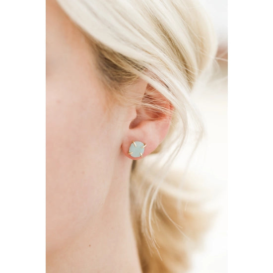 JaxKelly - Amazonite - Druzy Prong Earrings