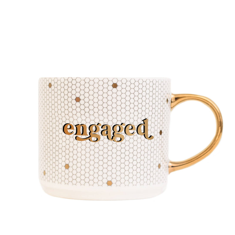 Sweet Water Decor - Engaged Gold Tile Coffee Mug - Gifts & Home Decor