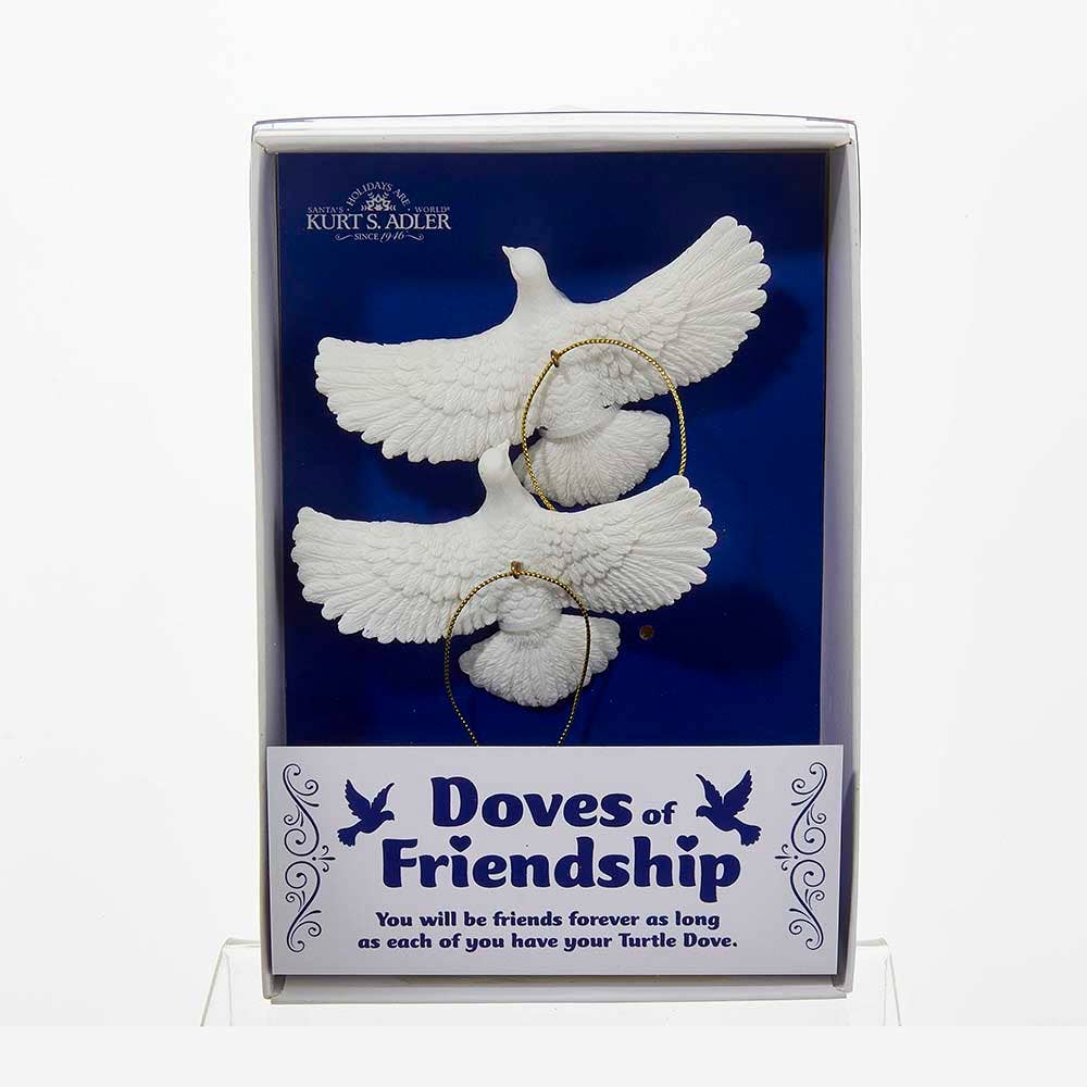 Kurt S. Adler, Inc. - 4.5"RESIN FRIENDSHIP DOVE ORNAMENTS 2PC