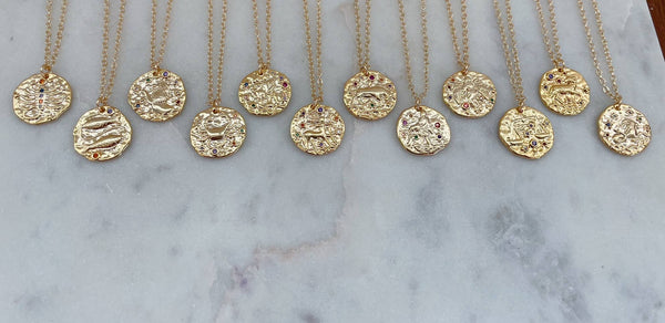 Laalee Jewelry - Gold Zodiac Necklace, Celestial, Constellation Necklace