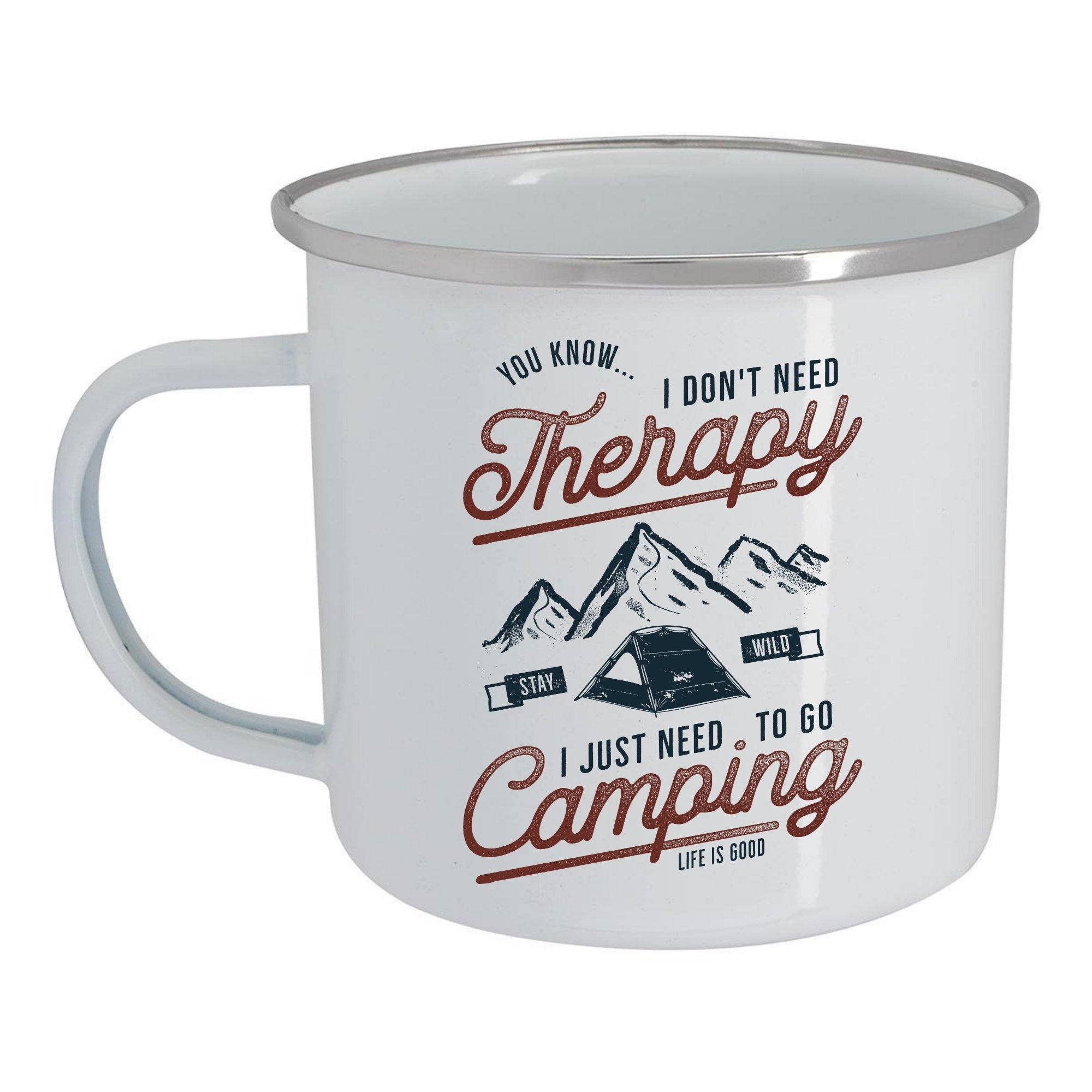 With Love Louise - Camping is my Therapy Enamel Camp Tin Mug