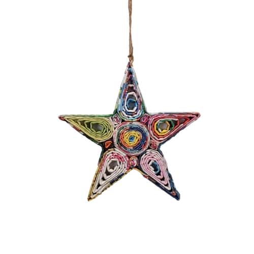 The Upcycled Paper Company - Star Christmas Ornament - Recycled Paper