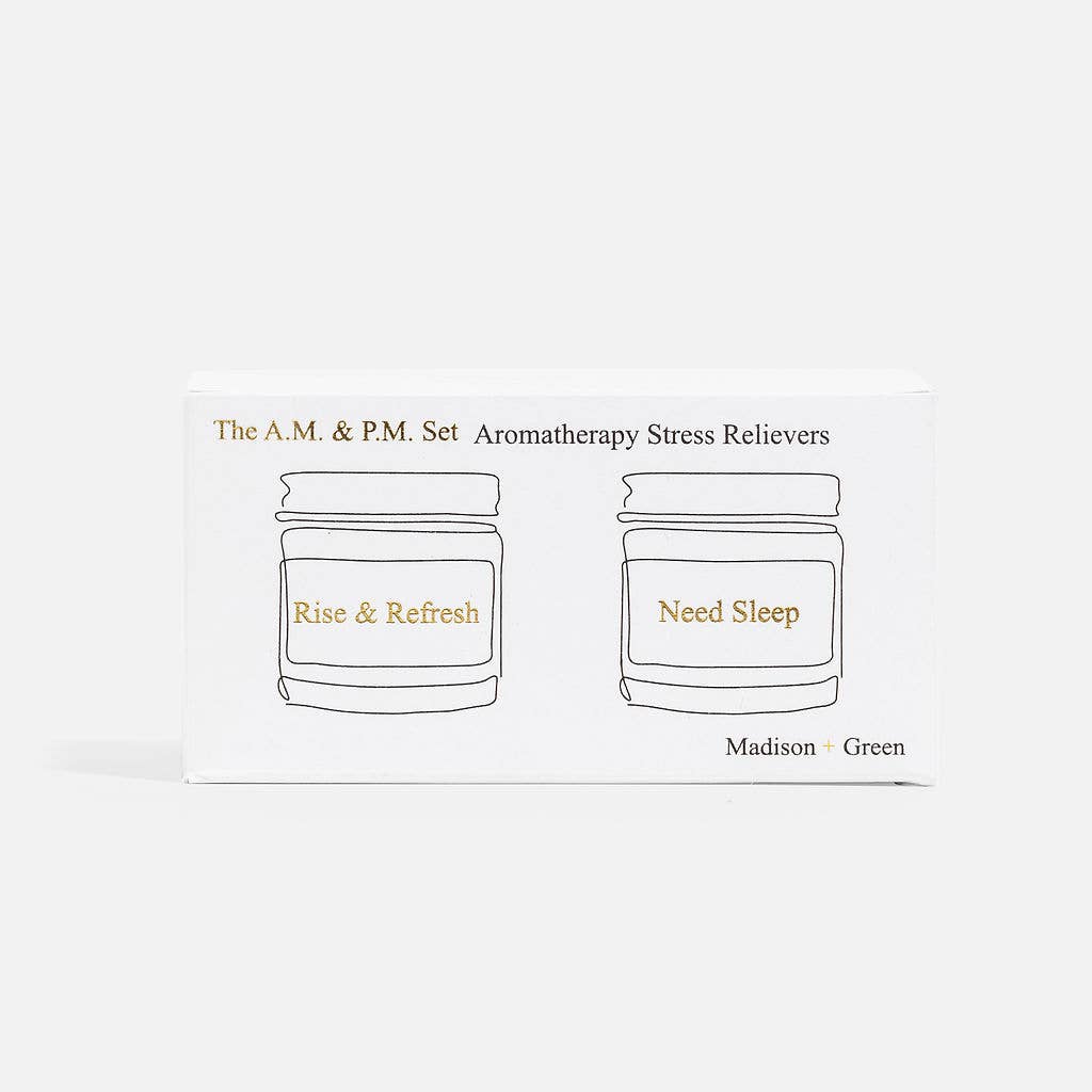 Madison + Green - "A.M. & P.M" Set of Two Aromatherapy Inhalers