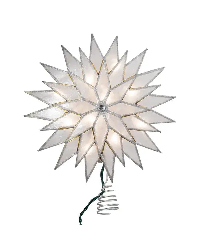 Kurt S. Adler, Inc. - 9"SILV SUNBURST CAPIZ LITED TREE TOPPER