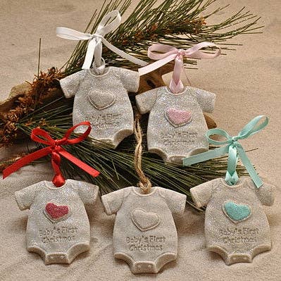 Baby's First Christmas Onesie Sand Ornament