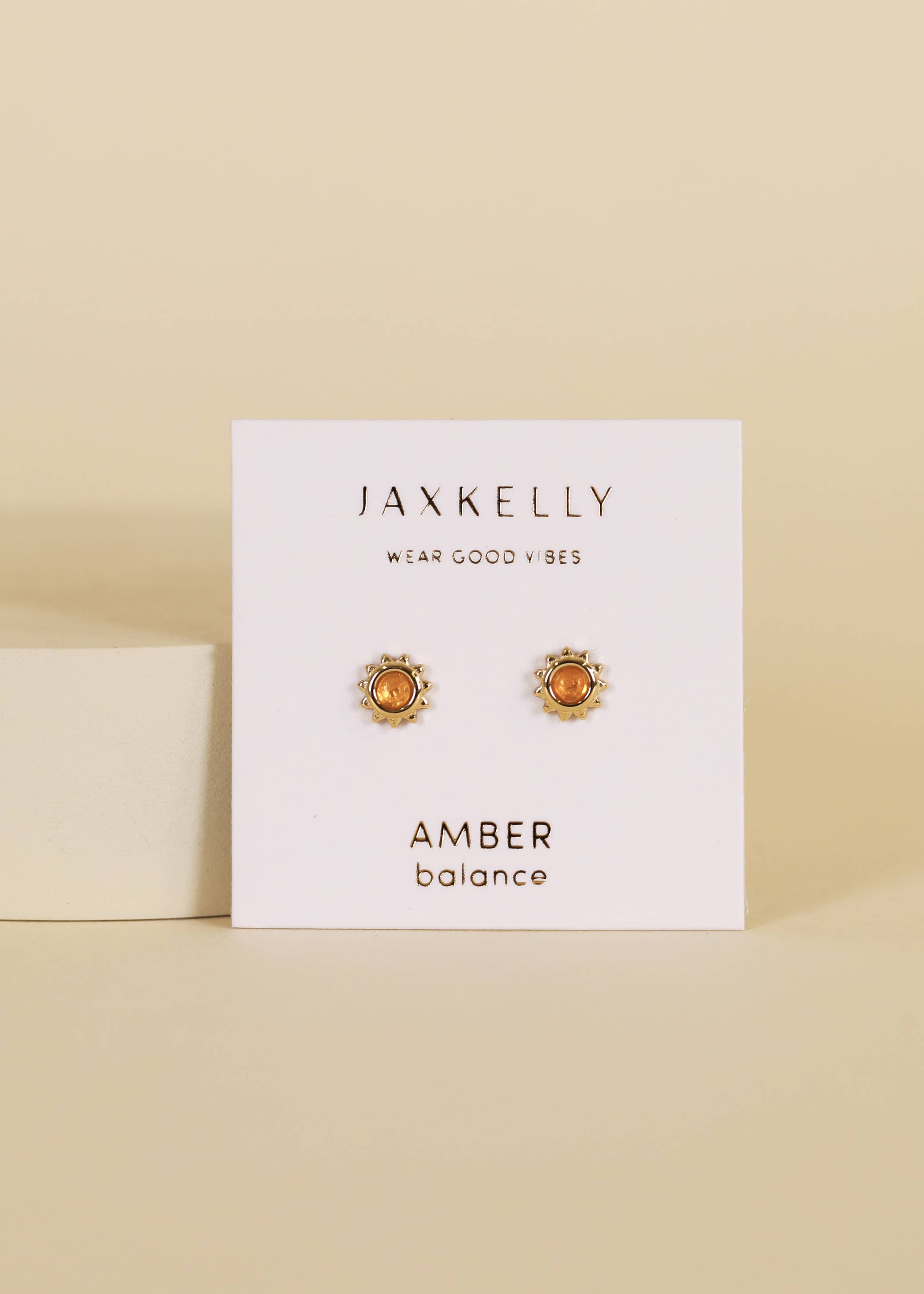 JaxKelly - Sun Studs - Amber - Earring