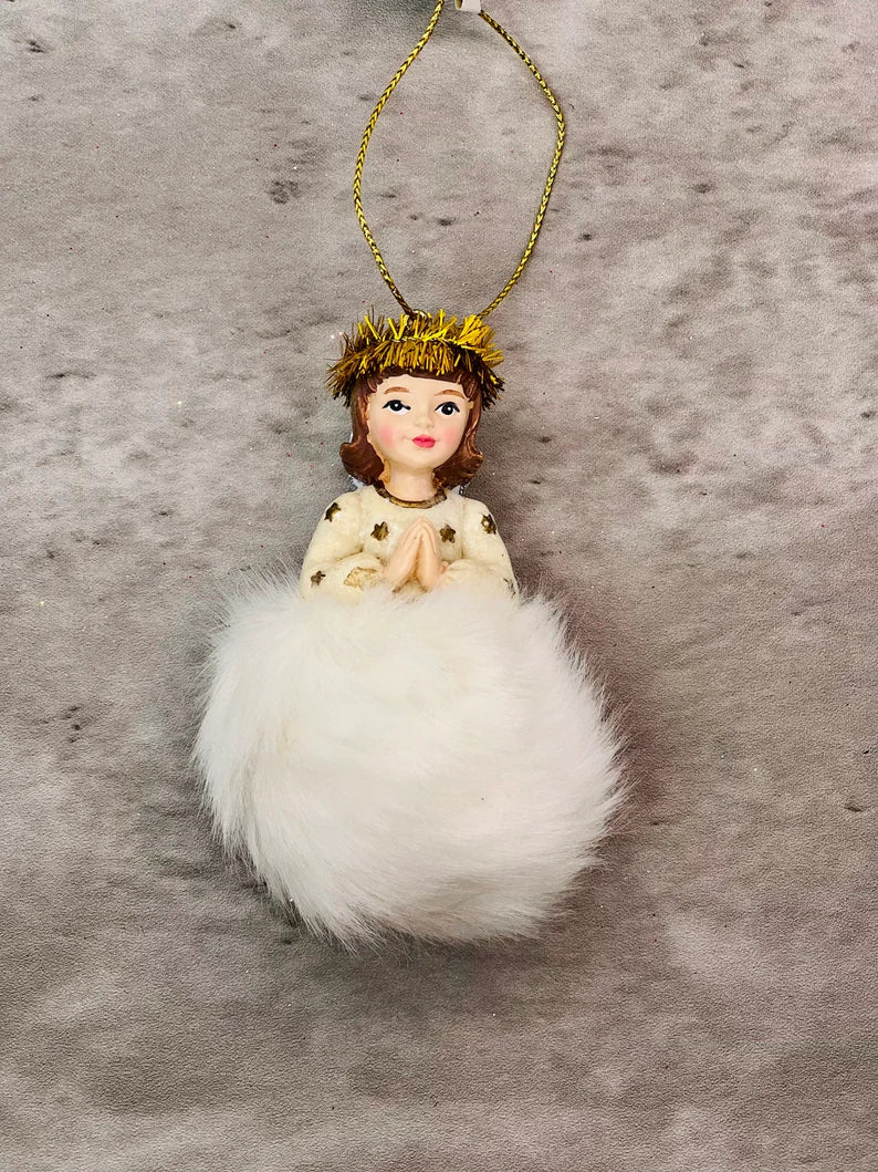 German Fluffy Angel Ornament