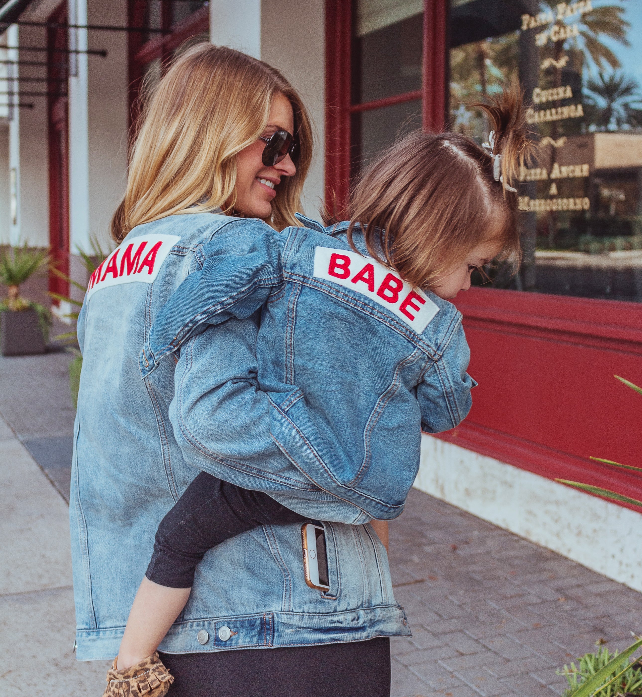 Mama and babe jean hot sale jacket